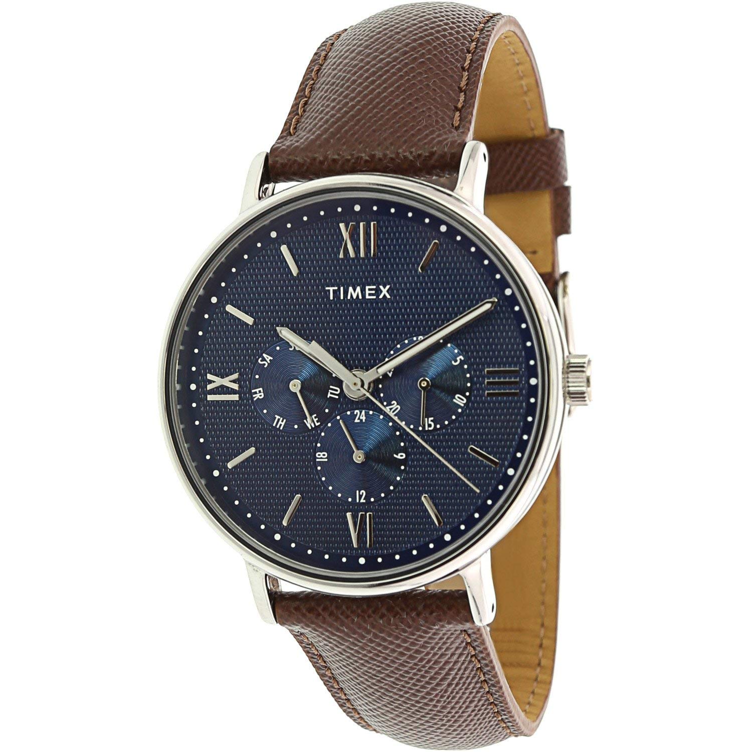 

TIMEX South View Multi Calendar Display Blue x Brown Сине-коричневая кожа Простая пара Доступна TW2T35100 Часы [Timex] Мужские Женские []