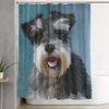 Miniatur Schnauzer Hund Aquarell Kunst Malerei Duschvorhang Badezimmer Polyester Wasserdicht Badevorhänge Mit Haken