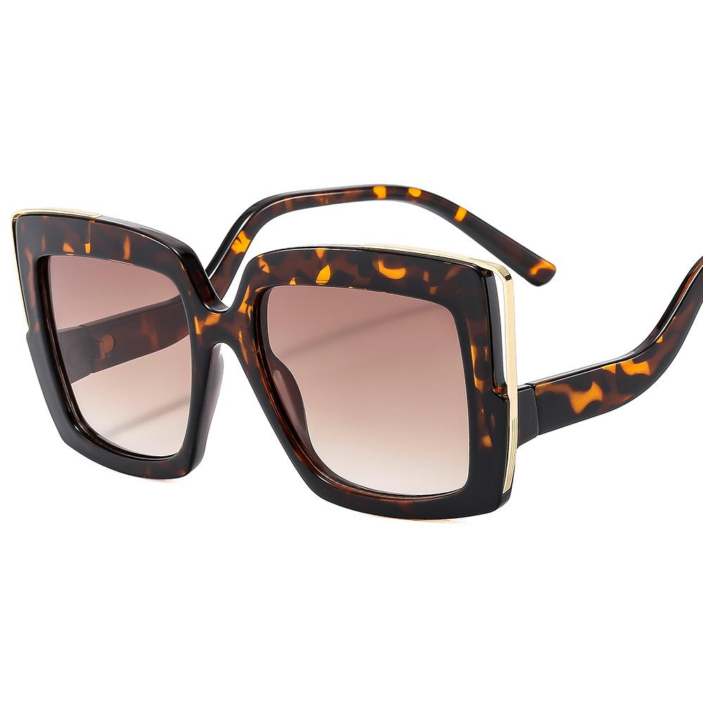 New Personalized Curved Leg Square Sunglasses for Women 6162 Large Frame Colorful Decorative Glasses