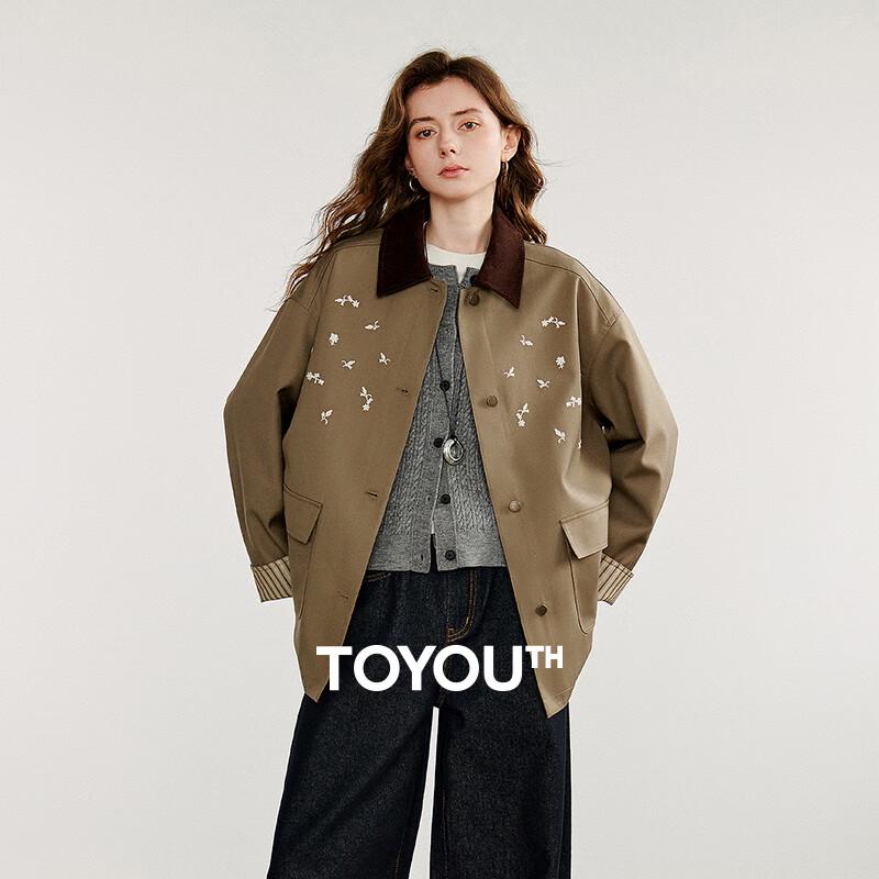 

Женская куртка в стиле амбара с цветными блоками Chuyu M