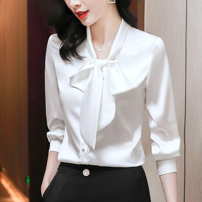 Elegant Women Chiffon Shirt Korean Blouse Office Lace Mesh Long Sleeve Ruffles V NeckTops Casual Vintage Pullovers Blusas