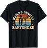 Retro Barkeeper Motiv Worlds Okayest Bartender Gift Unisex T-Shirt