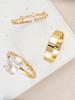 3pcs Elegant Cubic Zirconia Inlaid Ring Set, Jewelry Accessories Suitable For Women To Wear At Weddings, Parties And Gatherings,
