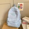 Nylon Sweet Style College Backpack With Macaron Colors For Girls And Teens