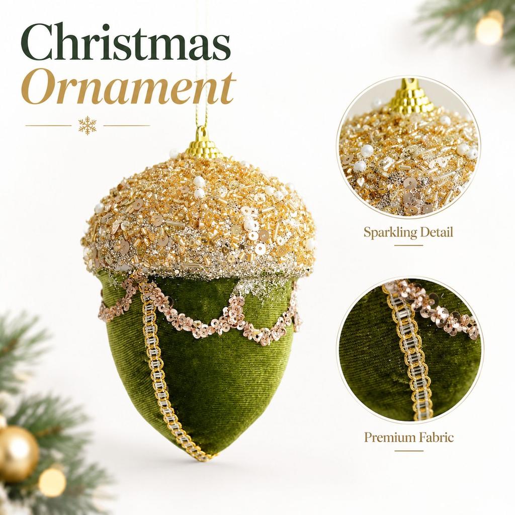 Christmas Foam Glitter, Tree Star and Shaped Hanging Ornaments for Holiday Decorations