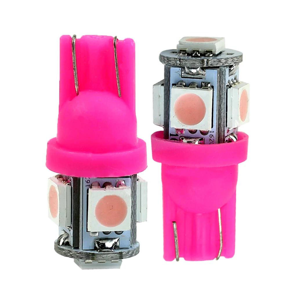 10Pcs Car Wedge Tail Lamp Universal Car T10 158 192 194 168 W5W 5050 SMD 5 LED Light Car Decoration Bulb Auto Light Accessories