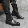 Cowboy Boots for Men Fashion Wear-Resistant Breathable Casual Non-slip Trendy All-match Round Toe Boots Spring Autumn Main