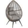 eardop PE Wicker Rattan Chair w/ Thick Cushions 4 Legs Outdoor Seat Egg Garden
