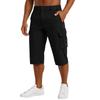 Pantaloncini Cargo da Uomo al Ginocchio con Tasche Multiple Vestibilità Rilassata Chiusura con Bottone e Zip Stile Casual per l'Uso Quotidiano