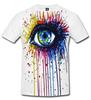 RAINBOW EYE Full Print White T-Shirt/Biker/Drawing Drawing Hipster/3D/Unisex/Top