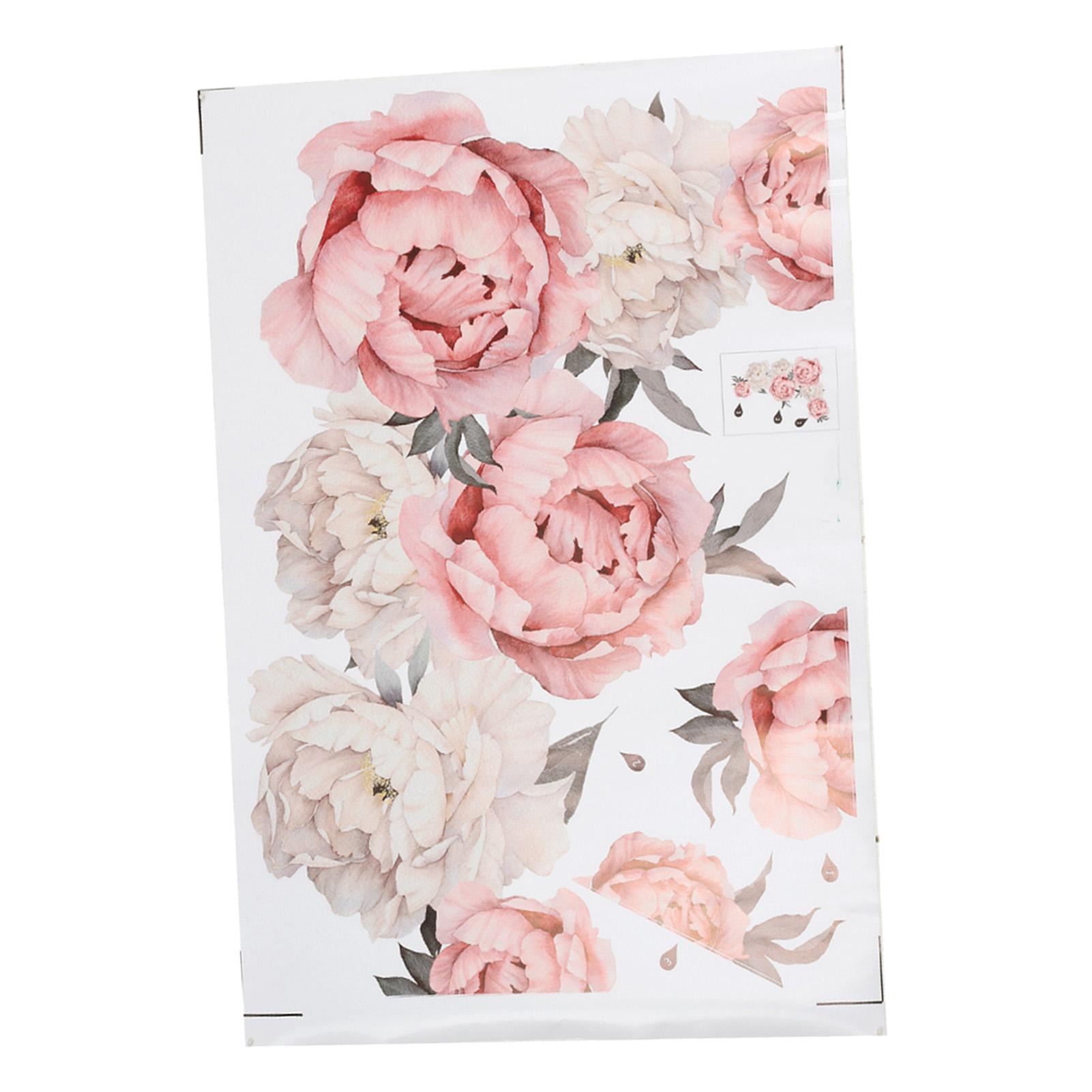 

Peony Flower Pattern Wall Stickers Art Applique Bedroom Decoration Background Sticker