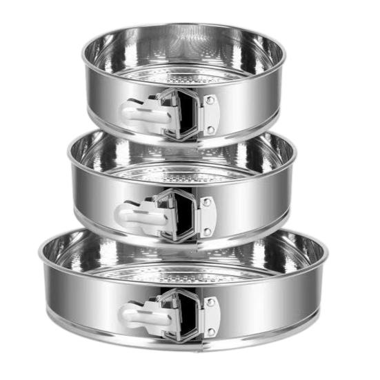 Yousheng Tårtform Set Mousse Chiffon Födelsedag Bröllopstårtor Non-Stick Bakform 4-10 Tum Rostfritt Stål Fjäderlås Bakverk Köksredskap