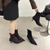 French retro pointed stiletto short boots women's 2025 autumn and winter new fashion versatile temperament thin fashion boots tide