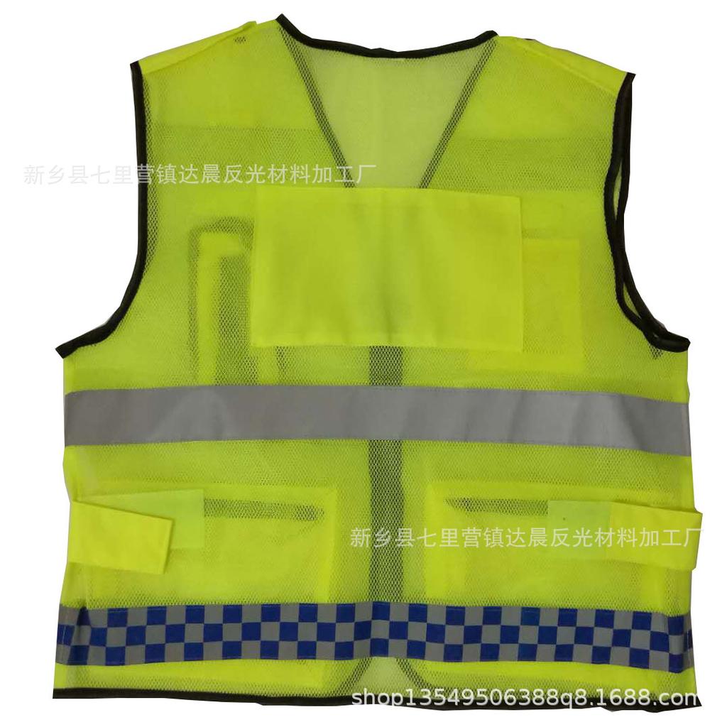 Multi-pocket Fluorescent Reflective Vest for Road Construction and Workwear