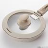 NITORI TORERU Series Silicone Rim Glass Lid 20cm Beige, Detachable Handle Compatible Cookware Lid
