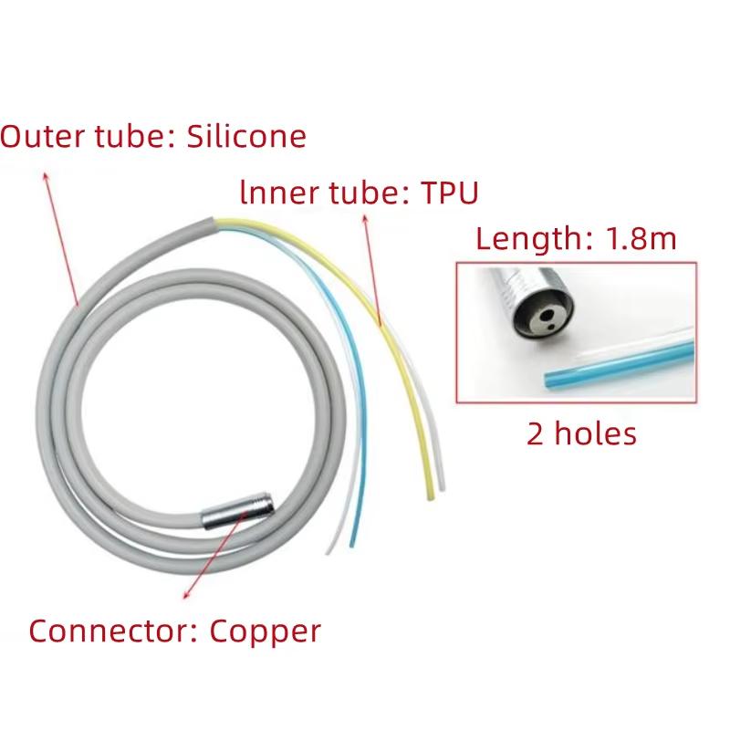 Nigf 2/4 Hole Dental Silicone Hose With Fitting For High/Low Speed Air Turbine Handpiece Dental Chair Accessories