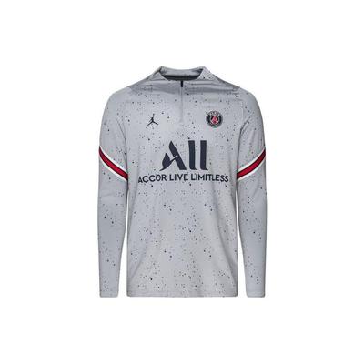 Camiseta de Treino Manga Comprida com Meio Zíper e Gola Alta com Letras Masculina Tops Azul Claro DH7685-013