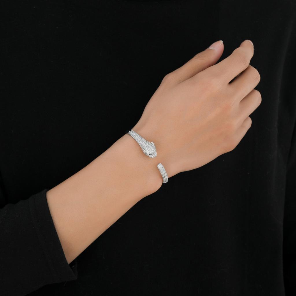 Hip-hop Leopardarmbånd Kobberinnlagt Zirkonarmbånd High-end Trendy Armbånd