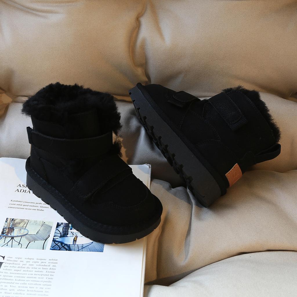 Children's Fur Snow Boots Boys' Plush and Thickened Short Boots Girls' Warm Cotton Boots