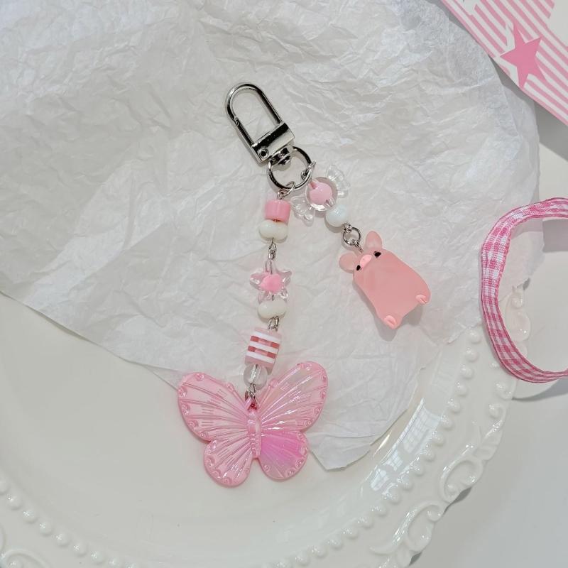 Cute Butterfly Phone Chain Keychain Versatile Butterfly Phone Hanger Keychain Pendant for Stylish and Practical Use