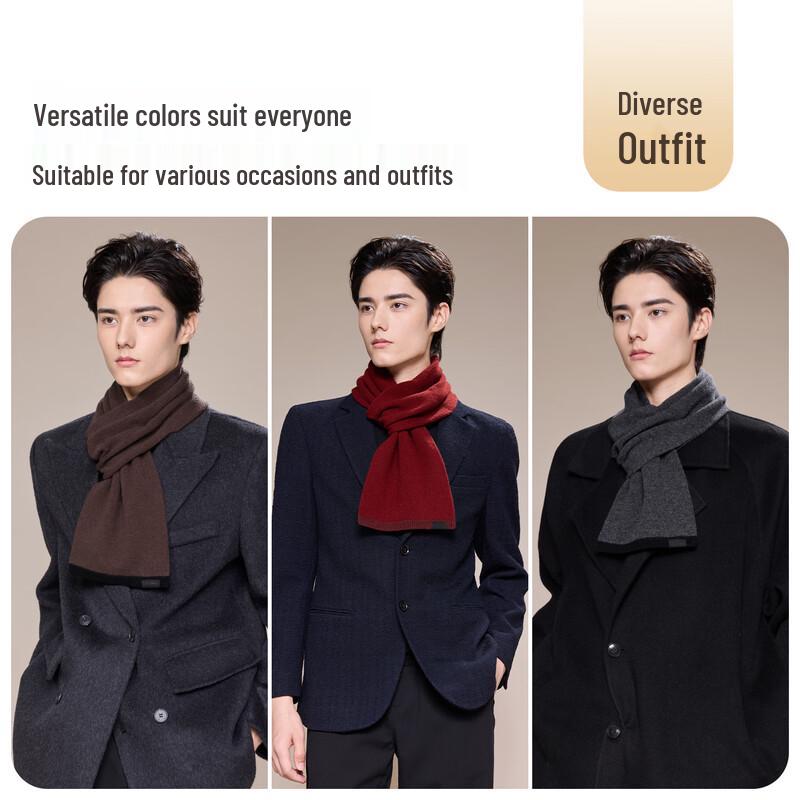 JIUMU Men's Pure Wool Winter Scarf