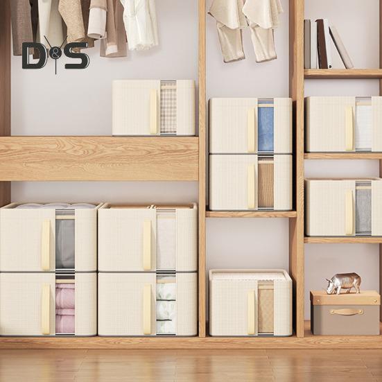 Kleiderschrank-Kleideraufbewahrungsbox, große Kapazität, atmungsaktives Netzgewebe, strapazierfähiger Klapprahmen, Aufbewahrungskorb, Hosen-Organizer