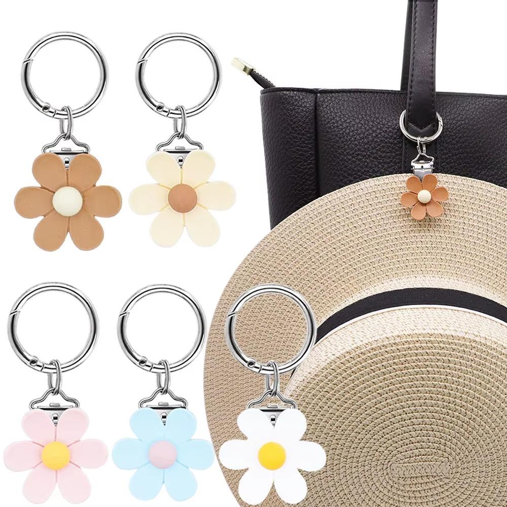 Porte-chapeau à clipser sur un sac, pour chapeau, mains libres, forme de fleur, léger, pour voyage