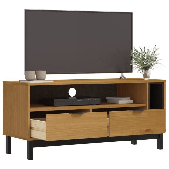 VidaXL Meuble TV FLAM 110x40x50 cm bois massif de pin 357820