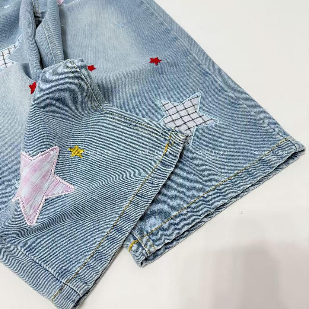 Girls' Plaid Shirt & Star Jeans Set - Stylish Korean Spring/Autumn Wear 2026
