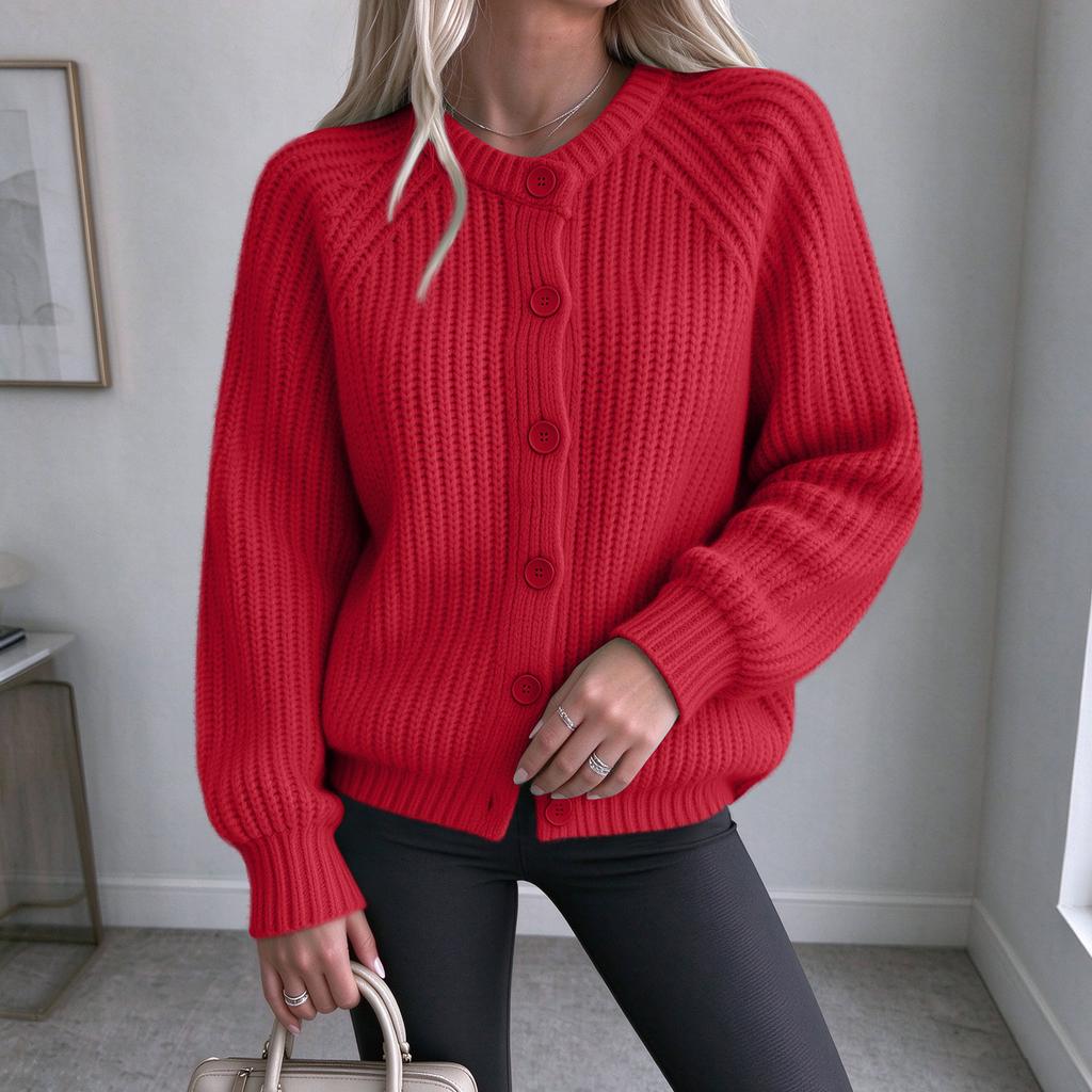 Women's Color Long Sleeve Open Front Knit Cardigan Sweater