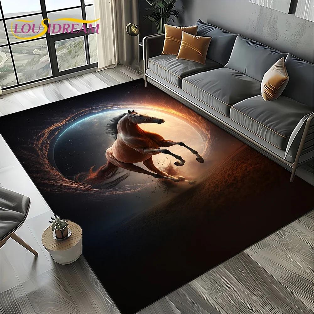 27 Style New Horse Pentium Gallant Steed 3D Animal Carpet Rug for Living Room Bedroom Home Sofa,Kid Area Rug Non-slip Floor Mat