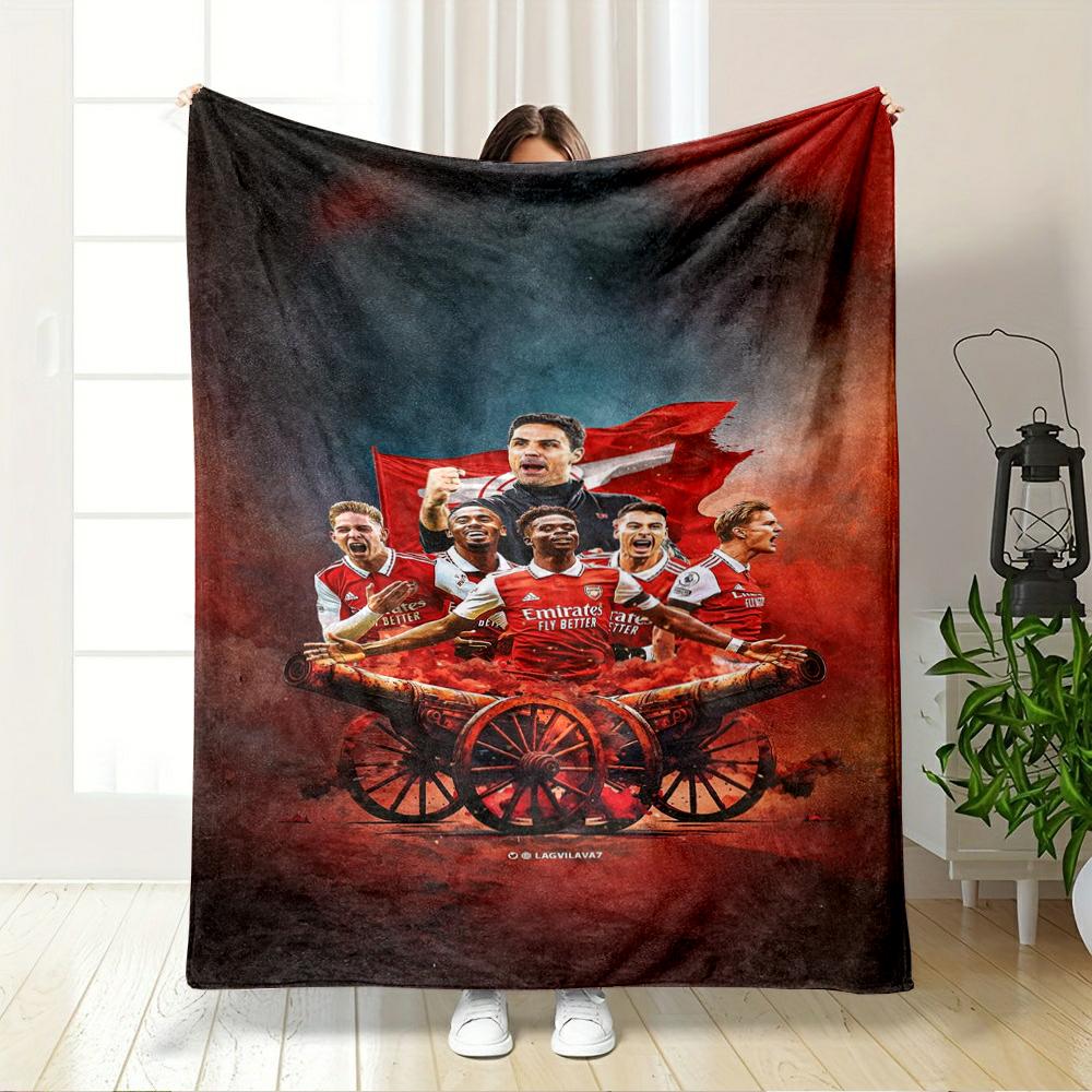 Arsenal Team Celebration Art Design Flannel blanket for bedroom, living room, sofa, and nap sofas