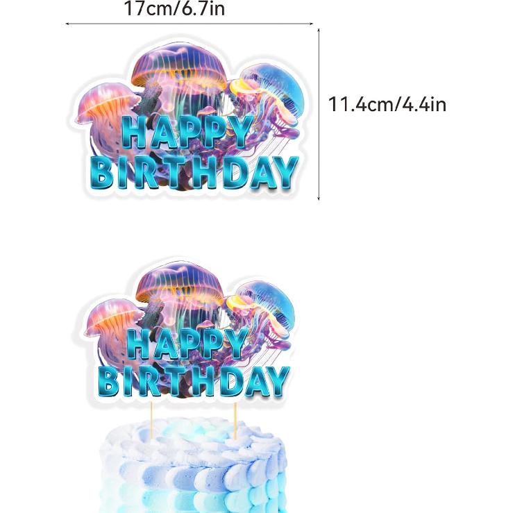 Jellyfish Birthday Party Decorations Jellyfish Party Supplies Includes Under the Sea Jellyfish Birthday Banner Cake Topper Cupcake Toppers Balloons