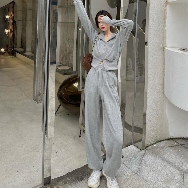 Sport Sets Autumn and Winter Fashion Temperament Sports Suit for Women Early Autumn Hooded Sweatshirt Slimming and Loose Korean Casual Two-piece Set