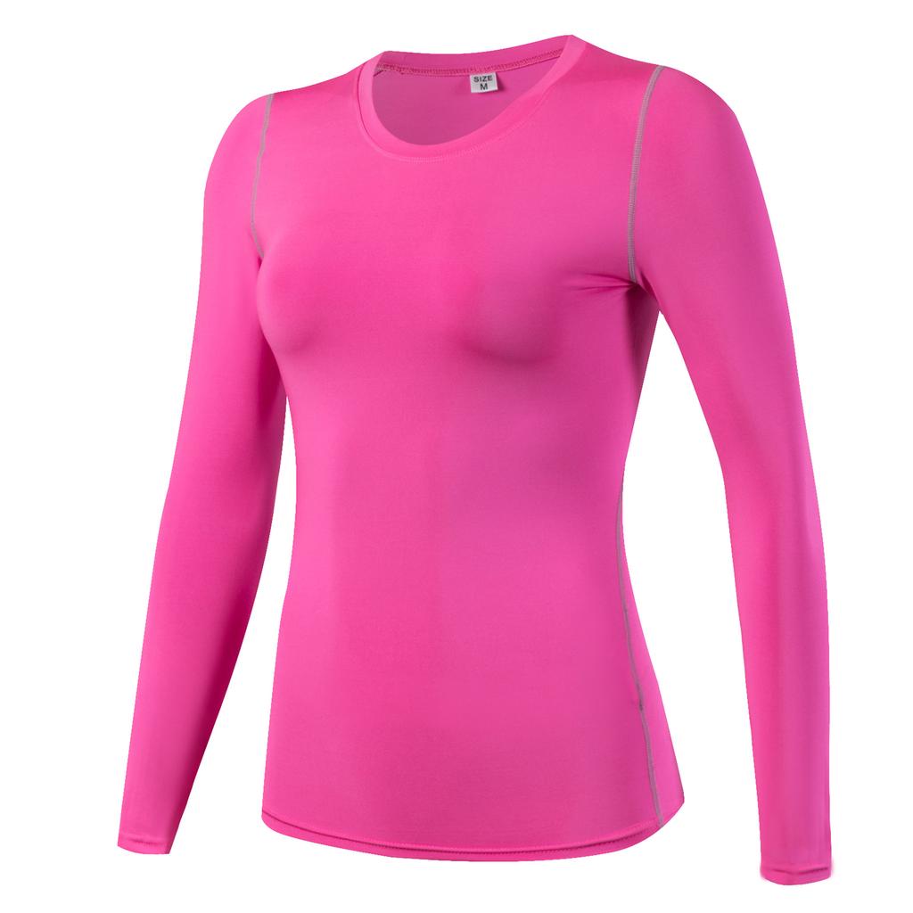Women's Tight-Fitting Sports Fitness Yoga T-Shirt Moisture Wicking Long-Sleeved Clothes