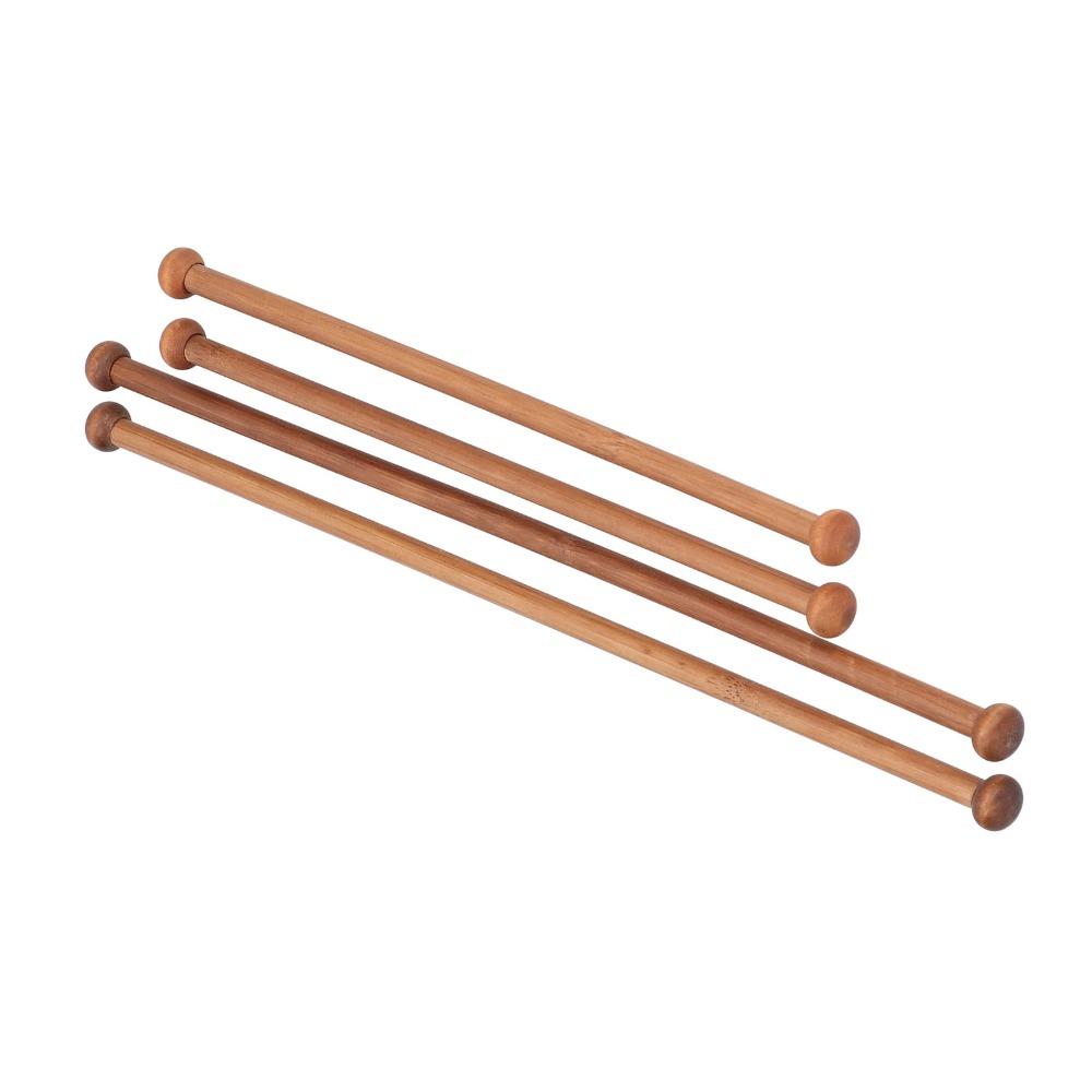 4pcs Round Sandalwood Wooden Hanging Rod 12 Inch Long Wooden Pin Rod Tapestry Hanging