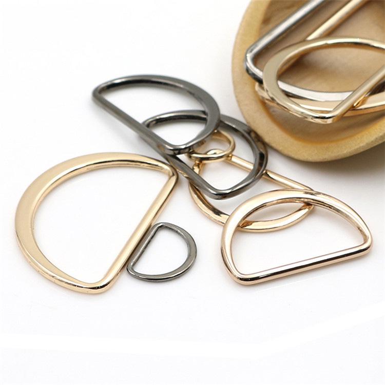 Flacher D-Ring aus Zinklegierung: Hochwertige halbkreisförmige Metall-Taschenschließe