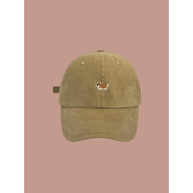 Cartoon cute corgi puppy cap children spring and summer simple versatile soft top embroidered baseball cap couple