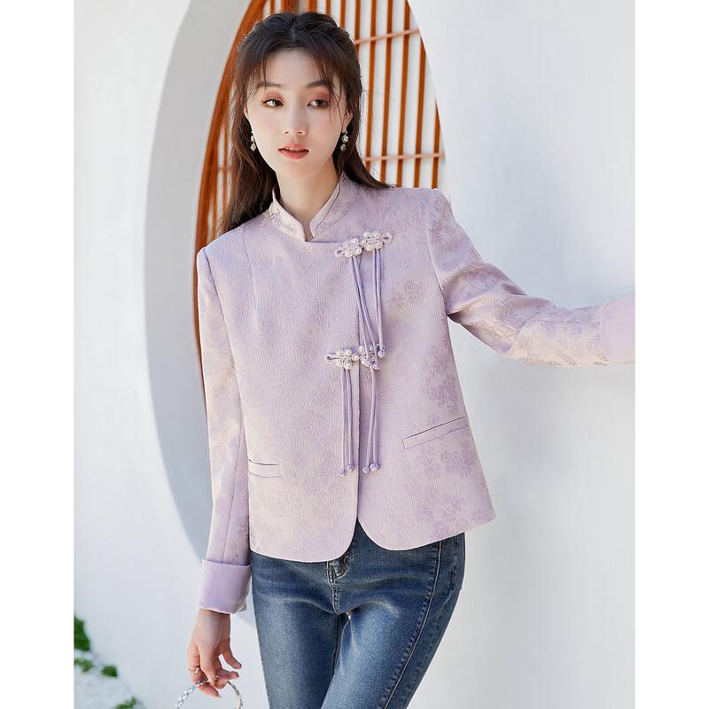 New Chinese Style Floral Button Coat