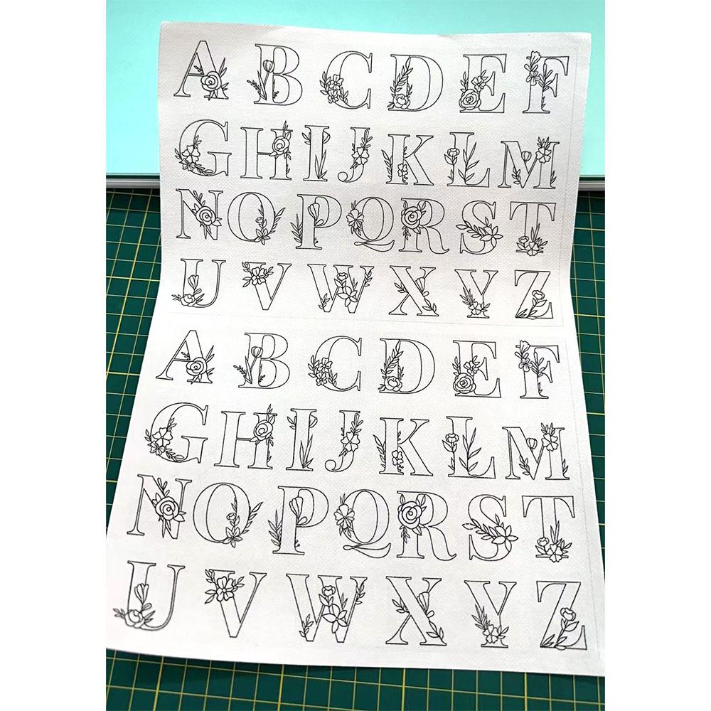 

1 Sheet Floral Plant Letter Water Soluble Embroidery Pattern Stabilizer Hand Sewing Stick And Stitch Transfers Fabric Wash Away