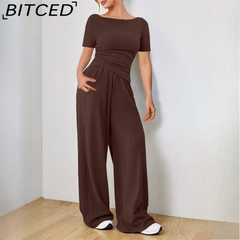 

Luxury Wide-Leg Trouser Two-Piece Set Soft and Cosy Style Fashionable Casual Ensemble Women s Cover-Up Homewear XXL