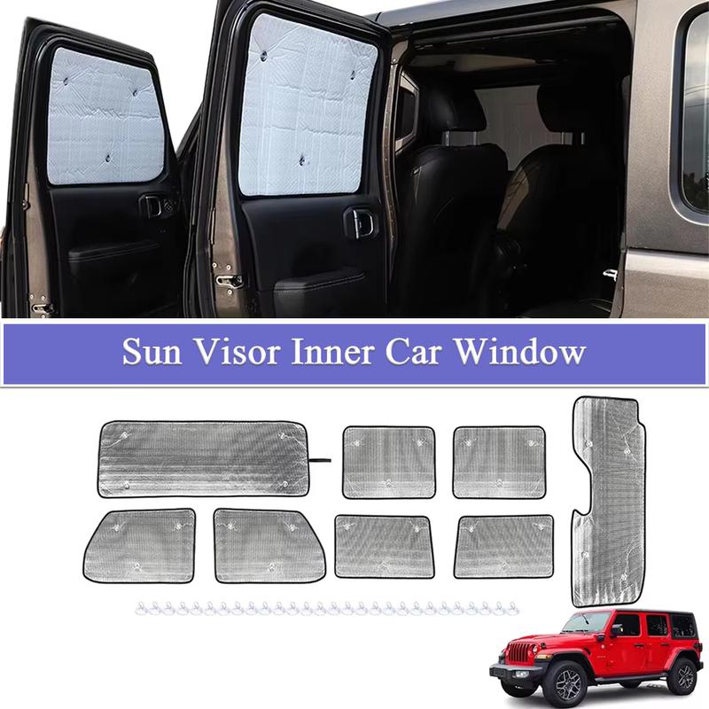 Side Window Sun Visor Front Rear Windshield Sunshading Board for Jeep Wrangler JL 2018- Interior Protective Accessories
