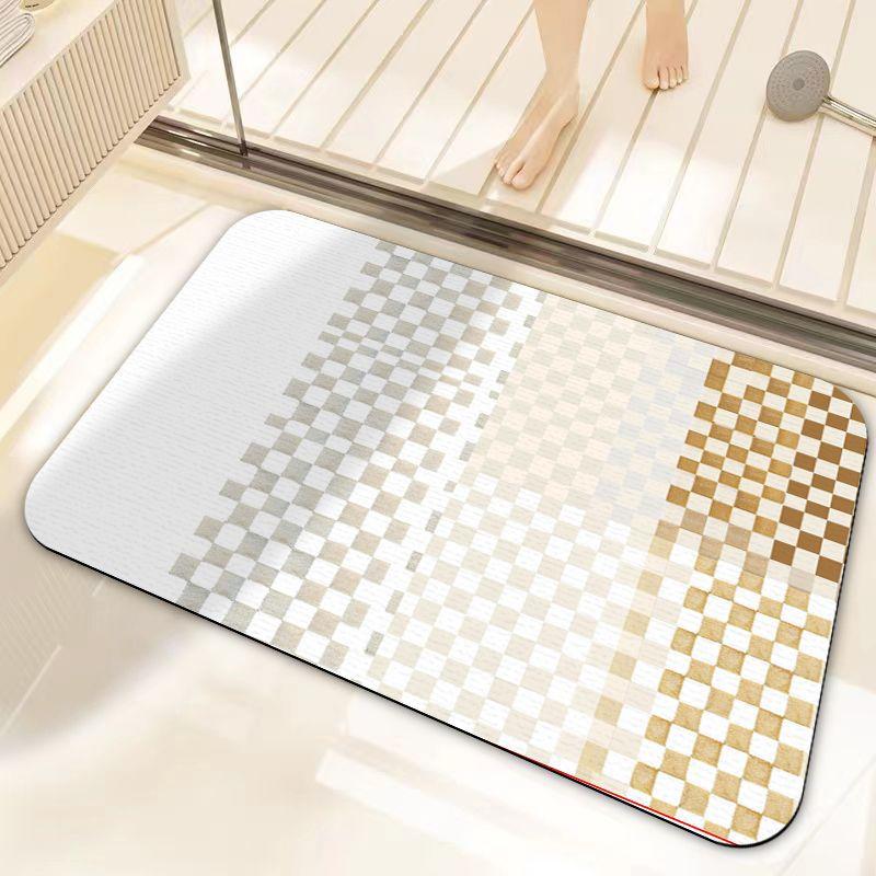 Simple Light Luxury Style Diatom Mud Floor Mat Bathroom Non-Slip, Dirt-Resistant And Wear-Resistant Foot Mat Bathroom Water-Absorbing Quick-Drying