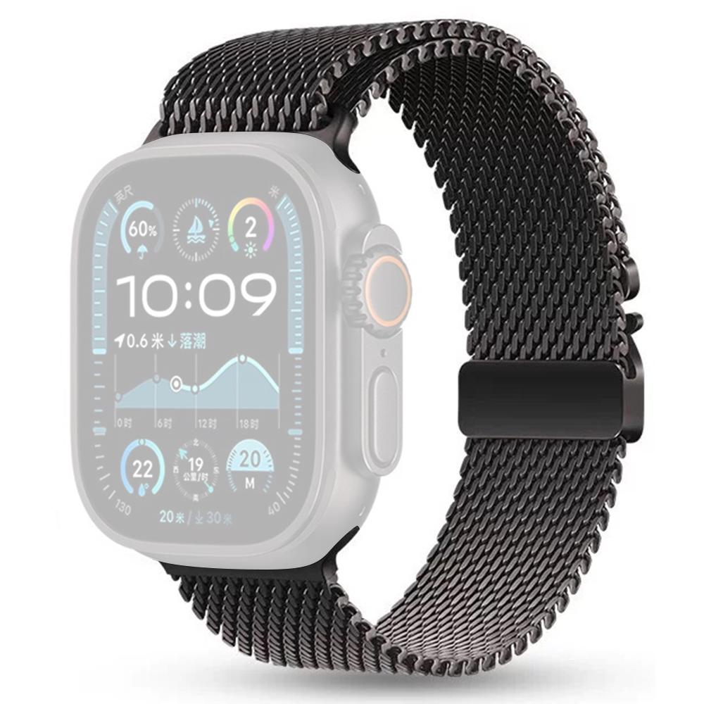 

Ремешок для Apple Watch Series 10 Ultra 9 8 7 SE 6 5 4 3 2 1 46 мм 49 мм 45 мм 44 мм 42 мм Титановый миланский ремешок с застежкой-вставкой Black