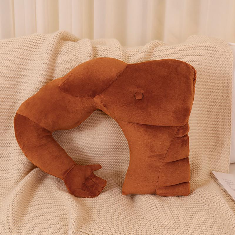 Cartoon Muscle Man Throw Pillow Plush Toy Boyfriend Arm Doll Girl Soothing Rag Doll Valentine'S Day Gift