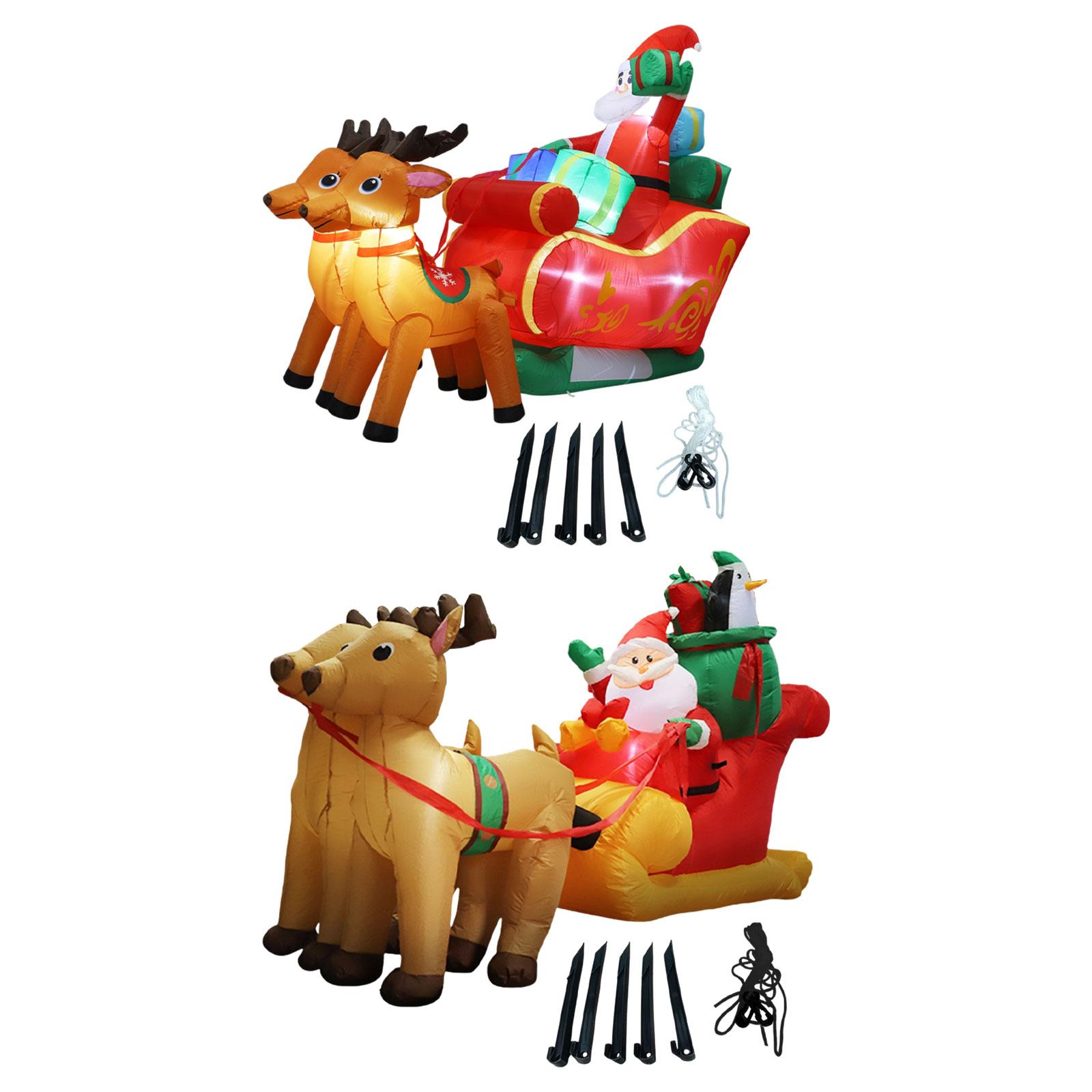 

Christmas Inflatable Santa Outdoor Decoration Inflatable Toy Adorable Ornament Built in LED Xmas Yard Decor for Holiday Gift 2.2m