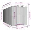 Vidaxl Garden Shed, Green, 192X440X223 Cm, Galvanized Steel