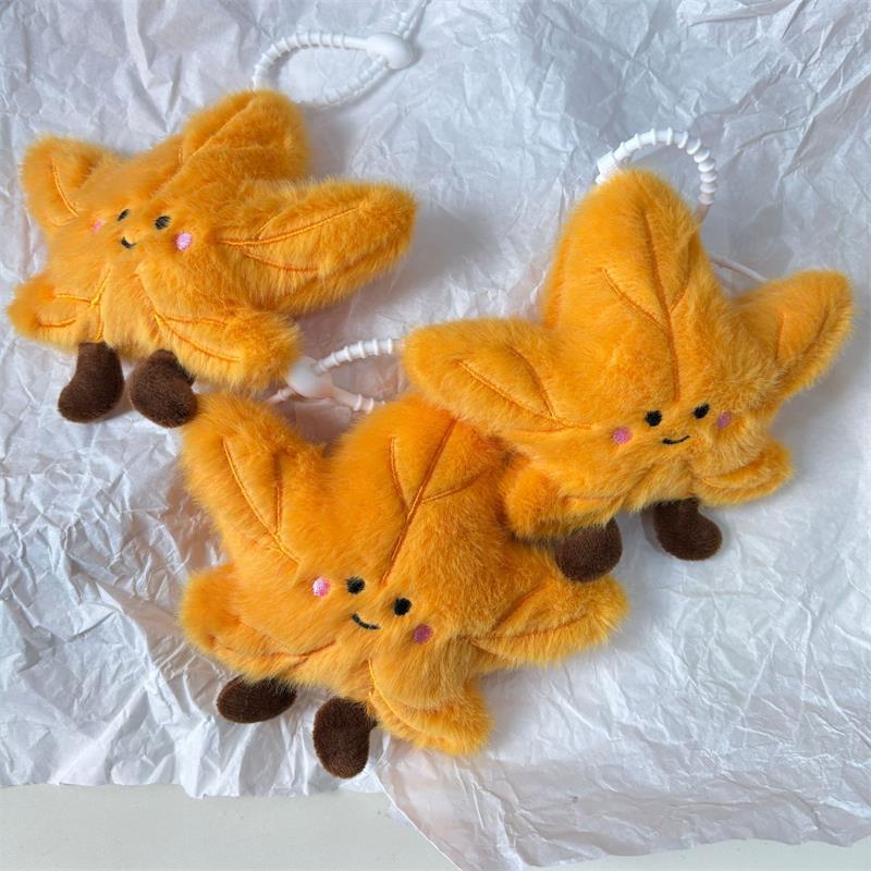 

1/2 Pcs Fun Cute Small Maple Leaf Plush Doll Toys Keychain Couple Backpack Pendant Mock Leaf Doll Decoration Gifts Girly Keyring 1 pcs