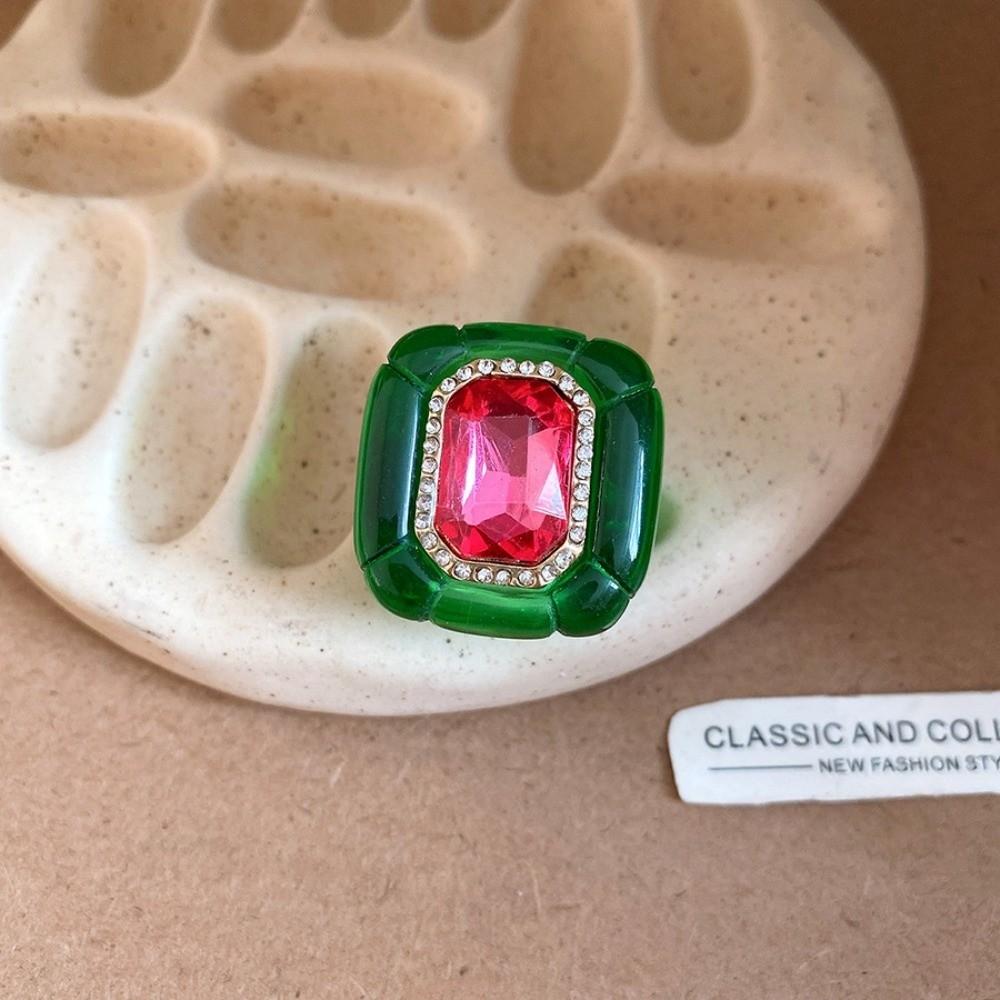 Exaggerated Acrylic Resin Ring Candy Color Big Dome Plain Ring Geometric Ring Jewelry Gifts