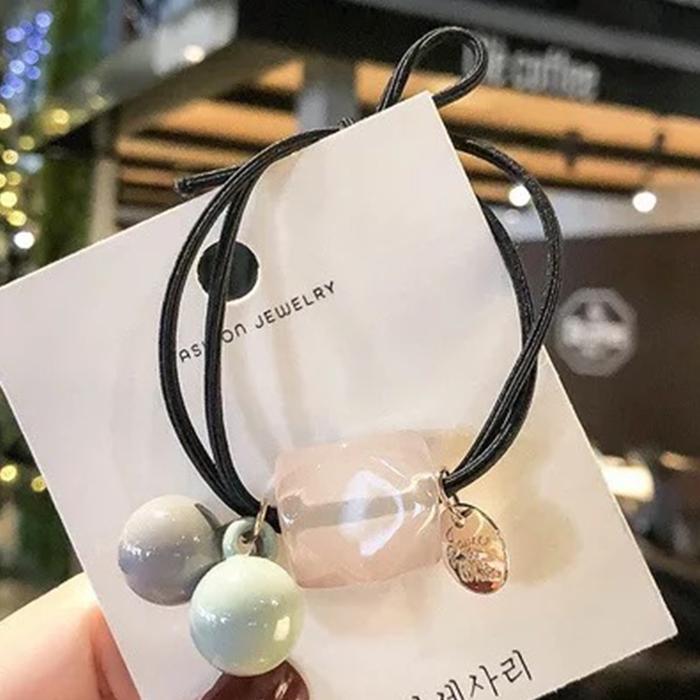 

Женские аксессуары для волос для девочек, резинки для волос для девочек, высокая эластичная повязка на голову в форме конфет, веревка 2PCS белый